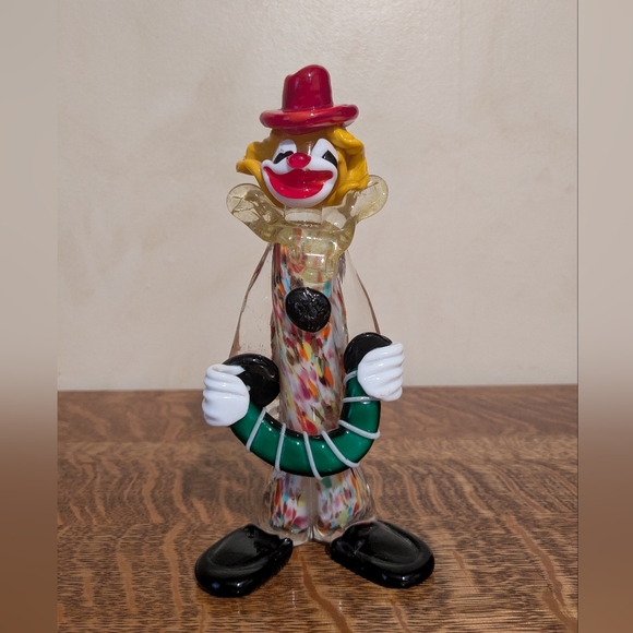 Vintage Murano Venetian Italian Art Glass Clown Figurine Music Accordion MCM - Picture 6 of 11